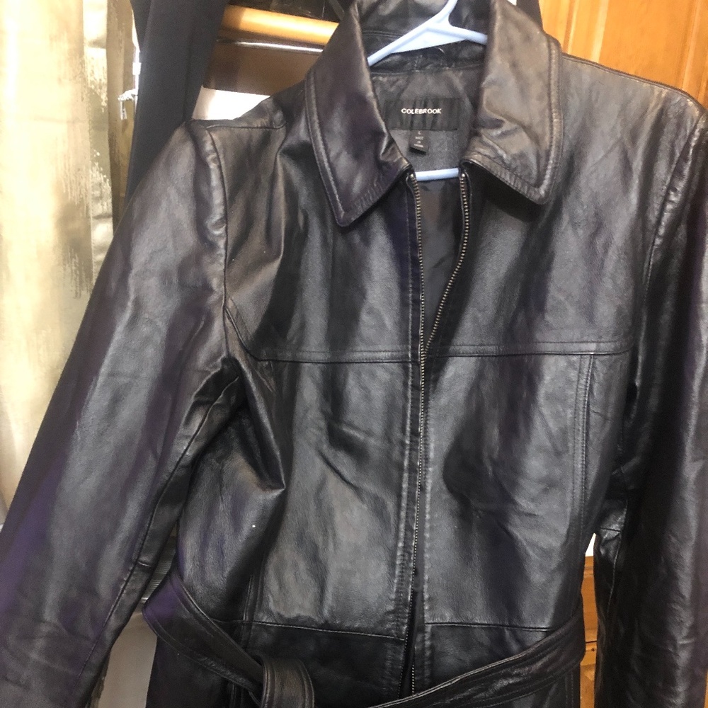 Black leather jacket by COLEBROOK